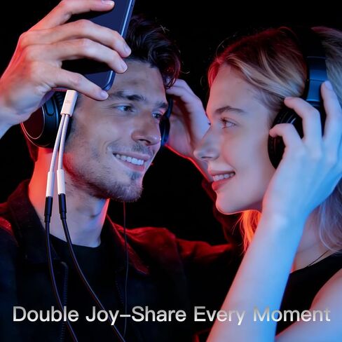 VUM 32 بت/384 كيلو هرتز Hi-Fi DAC، USB-C إلى مقبس سماعة رأس مزدوج 3.5 مم، محول صوت عالي الدقة، ذكر إلى أنثى USBC إلى 2 Aux، مدخل ميكروفون 48 كيلو هرتز مدعوم، 1 في 2 خارج مقسم Y ستيريو عالي الجودة in Kuwait