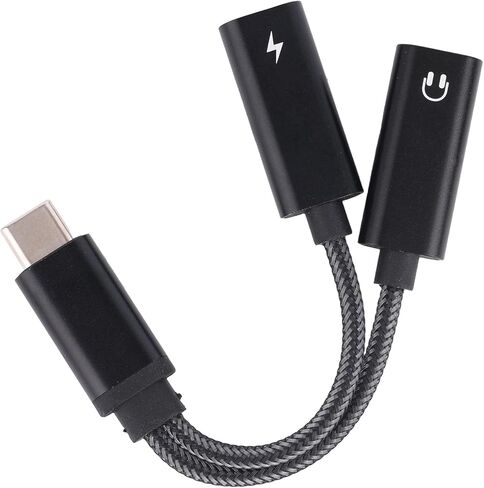 موزع USB C 2 في 1، محول سماعة رأس وشاحن مزدوج من النوع C مع شحن سريع PD 60 وات لأجهزة iPhone 16 15 Pro Max وSamsung Galaxy S25 S24 Ultra وiPad وMacBook والمزيد من أجهزة USB-C in Kuwait