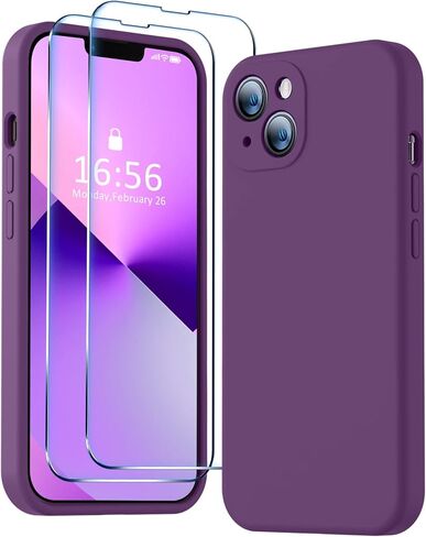 BossKiss متوافق مع حافظة iPhone 14 Pro Max، سيليكون مطور [حماية الكاميرا] [2 قطعة واقي شاشة 9H]، بطانة ناعمة مضادة للخدش من الألياف الدقيقة، 6.7 بوصة، ليموني نيون in Kuwait