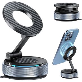 حامل هاتف السيارة لـ Magsafe، حامل هاتف مغناطيسي قابل للطي بزاوية 360 درجة، حامل هاتف محمول مغناطيسي لسيارتك متوافق مع iPhone 17 Pro Max 16 15 14 13 12 in Kuwait