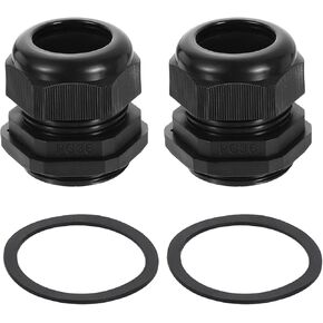 uxcell 2Pcs PG36 Nylon Cable Glands, Waterproof Cord Grip Connector with Washer, Adjustable Wire Grommet Protectors with Gaskets and Locknut for Junction Box, Black in Kuwait
