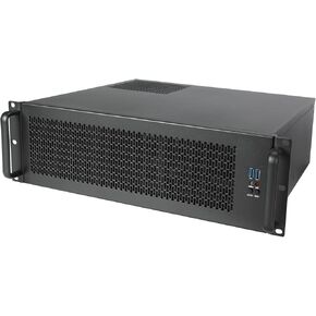 هيكل خادم 3U Rackmount، علبة كمبيوتر صناعية سوداء، تتميز بمنافذ USB3.0+2.0، وتدعم مراوح متعددة، وتثبيت محركات أقراص ثابتة متعددة، وتوافق مزود الطاقة ATX. in Saudi Arabia