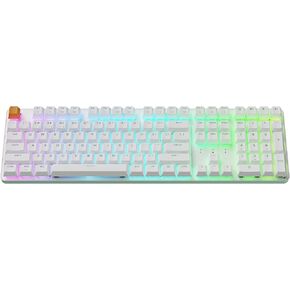 لوحة مفاتيح ميكانيكية لاسلكية Keychron KJ5 - مفتاح بني كامل الحجم بنسبة 100%، إضاءة خلفية QMK RGB، 2.4 جيجا/بلوتوث/USB-C، أغطية مفاتيح Cherry PBT مزدوجة اللقطة، بطارية 3750 مللي أمبير في الساعة، متوافقة مع Mac/Win/Linux - أبيض in Kuwait