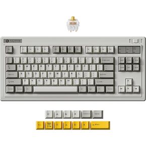 لوحة مفاتيح ميكانيكية لاسلكية Keychron R3 Retro، 80% TKL قابلة للتبديل السريع RGB عن طريق اللمس سوبر براون، وضع QMK ثلاثي (2.4 جيجا هرتز/بلوتوث/سلكي)، متوافق مع نظام التشغيل Mac PC Linux in Kuwait