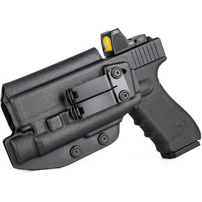 حافظة IWB لـ Glock 19/17 مع Olight PL 2/ PL Pro/PL 3/ PL 3R/ PL 3S مصباح يدوي، قطع بصريات، حافظة للحمل المخفي تناسب Glock G17 G19 19x 22 23 31 32 44 45 MOS مع ضوء، حزام داخلي للخصر in Kuwait