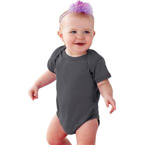 Rabbit Skins Infants'Fine Jersey Lap Shoulder Bodysuit, 12MOS, CHARCOAL in Kuwait