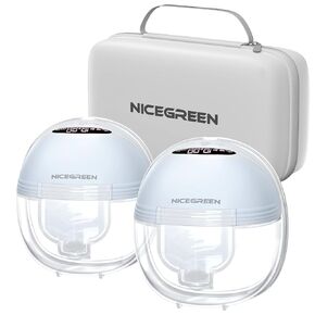 مضخة ثدي يمكن ارتداؤها S21، مضخة ثدي بدون استخدام اليدين مع حقيبة حمل، مضخة رضاعة طبيعية كهربائية محمولة يمكن ارتداؤها مع 3 أوضاع و12 مستوى، 24 ملم، عبوتان باللون الأزرق in Kuwait