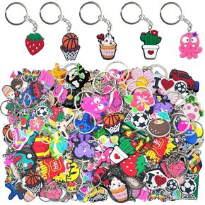 30-Piece Assorted Cute Keychains Set, Mixed Design Keyring Collection Stylish Charms Keychains for Adult Gifts in Saudi Arabia