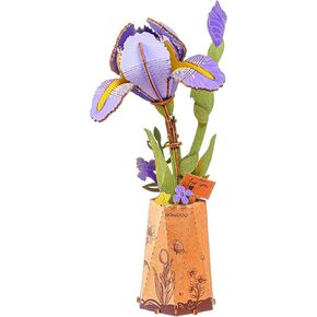 Rowood الألغاز ثلاثية الأبعاد للبالغين، مجموعة بناء مجموعة البونسيتة الحرفية، مجموعة نباتية من الزهور الاصطناعية، قطعة مركزية لتزيين زهور عيد الميلاد للطاولة in Kuwait