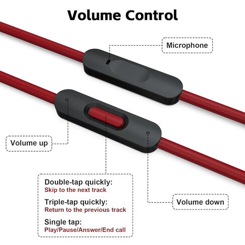 كابل صوت USB C Solo 4، سلك صوت بديل Solo 3 مع تحكم ميكروفون مدمج متوافق مع سماعات Beats Studio Solo Pro Detox Mixr Executive Pill لأجهزة iPhone 17/16 USB-C (أسود وأحمر) in Kuwait