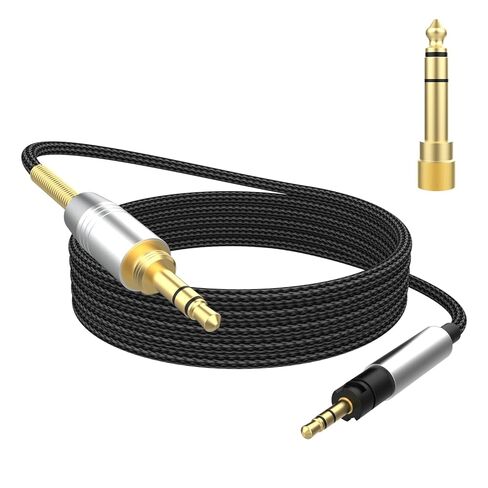 Zosvoses Momentum 4 Aux Cable Compatible with Sennheiser Momentum 4, Momentum 3, Momentum 2.0, HD1, HD 400S, HD 450BT, PXC 550, PXC 550-II, ACCENTUM Plus Headphones with 6.35mm Adapter, 6.6ft in Saudi Arabia