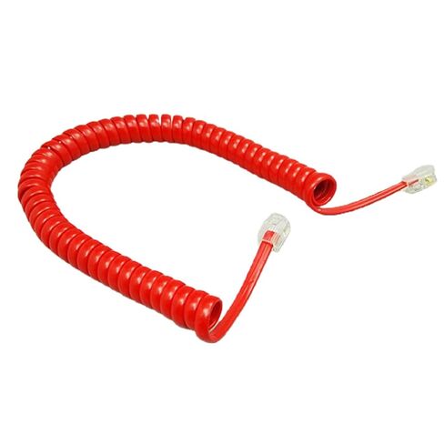 Four-core Telephone Handset Cable Cord Modular Coiled Telephone Handset Cord Black/Red White Curly 1.85m/pc in Saudi Arabia
