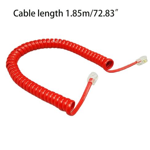 Four-core Telephone Handset Cable Cord Modular Coiled Telephone Handset Cord Black/Red White Curly 1.85m/pc in Saudi Arabia
