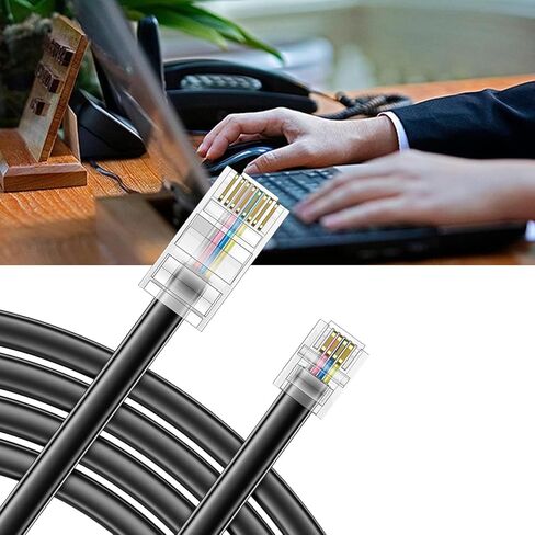 3Pack RJ45 to RJ11 Adapter Converter Cable 10ft RJ45 8P4C Male to RJ11 6P4C Male Black - 10Feet in Saudi Arabia