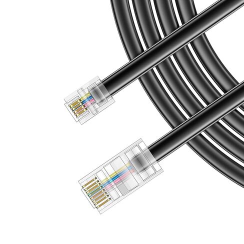 3Pack RJ45 to RJ11 Adapter Converter Cable 10ft RJ45 8P4C Male to RJ11 6P4C Male Black - 10Feet in Saudi Arabia
