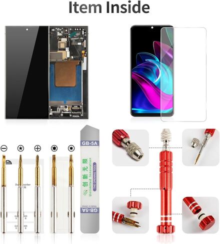 شاشة OLED لهاتف Samsung S24 Ultra لشاشة Samsung S24 Ultra LCD لهاتف Galaxy SM-S928B مجموعة لمس رقمية مع إطار SM-S928U SM-S928W SM-S928N SM-S928E أسود (مع وظيفة بصمة الإصبع) in Saudi Arabia