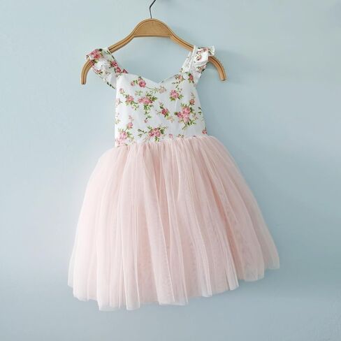 Toddler Girls Dress Summer Floral Tulle Tea Party Easter Birthday Tutu Sundress in Saudi Arabia