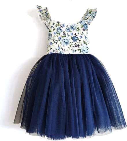 Toddler Girls Dress Summer Floral Tulle Tea Party Easter Birthday Tutu Sundress in Saudi Arabia