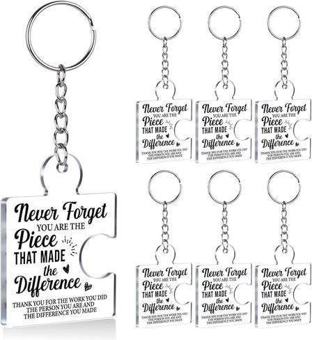 Team Appreciation Gifts for Coworkers Employee, Set of 12 Bulk Cheer Gifts Best Team Christmas Gift for Staff Colleagues Teacher Volunteer Nurse Acrylic Puzzle Piece Keychains in Saudi Arabia