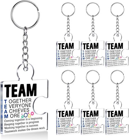 Team Appreciation Gifts for Coworkers Employee, Set of 12 Bulk Cheer Gifts Best Team Christmas Gift for Staff Colleagues Teacher Volunteer Nurse Acrylic Puzzle Piece Keychains in Saudi Arabia
