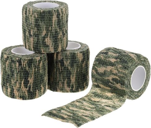 2in x 14.76ft Camo Tape Wrap, 4 Rolls of Self-Adhesive Camouflage Tape for Hunting Climbing Outdoor Camera Flashlight, Grass in Saudi Arabia