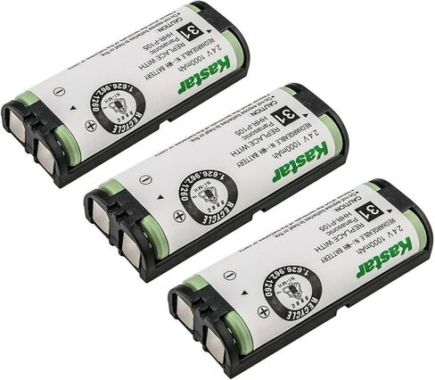 Kastar 6-Pack HHR-P105 Battery Replacement for Panasonic HHR-P105 HHRP105 Type 31, Panasonic KX-TGA241 KXTGA241 KX-TGA570 KXTGA570 KX-TGA670 KXTGA670 KX246 KX5766 KX-FG2451 KX-TG670 KX-TG2424 Hanset in Kuwait