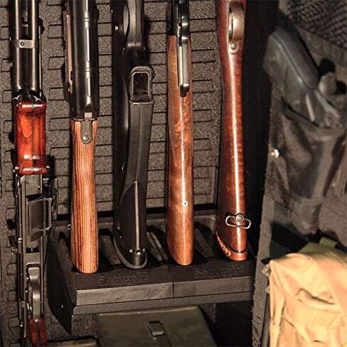 SecureIt Gun Storage Stock Base: Interlocking Base Holds 2 Rifles, Buttstock Holder for Your Gun Safe. This Modular Display Mount is Built to Last and Easy Use in Saudi Arabia