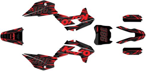 Graphics Kit for Kayo Pit Bike TT 125 and TT 140 (2021+) Twitch Series Red 09 Mil - Dirt Bike Custom Racing Graphics Decals Stickers Kit, no-Plastics in Saudi Arabia