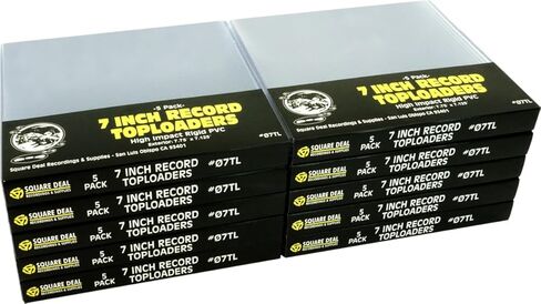 Square Deal Recordings & Supplies (50) 7"" Vinyl Record Topload Holders - High Impact Rigid PVC, One, Clear in Saudi Arabia