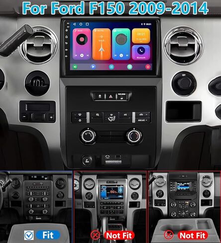 Plug and Play 4G+64G Android 15 Car Stereo for Ford F150 2009-2014, Wireless Carplay Android Auto 9 inch QLED 1280 * 800 Touchscreen Car Radio Replacement with GPS Bluetooth WiFi Backup Camera in Kuwait