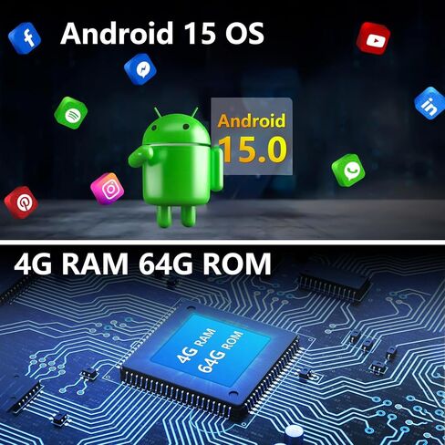 Plug and Play 4G+64G Android 15 Car Stereo for Ford F150 2009-2014, Wireless Carplay Android Auto 9 inch QLED 1280 * 800 Touchscreen Car Radio Replacement with GPS Bluetooth WiFi Backup Camera in Kuwait