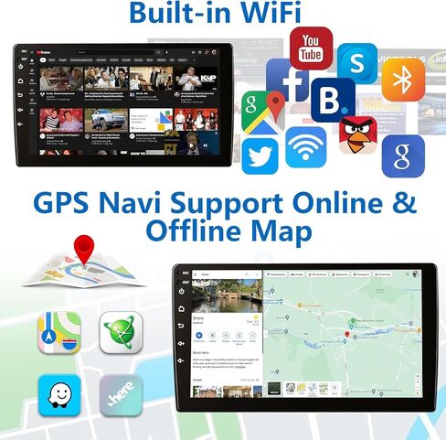 Plug and Play 4G+64G Android 15 Car Stereo for Ford F150 2009-2014, Wireless Carplay Android Auto 9 inch QLED 1280 * 800 Touchscreen Car Radio Replacement with GPS Bluetooth WiFi Backup Camera in Kuwait