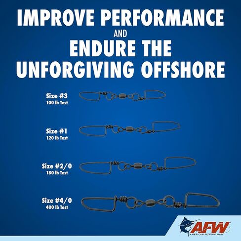 AFW Brass Dual Coastlock Snap Fishing Swivels - Big Game Fishing Essentials with High Strength Wire Snaps & Smooth Crane Swivel for Fluid Motion - Perfect Fishing Swivels & Snaps Combo in Kuwait