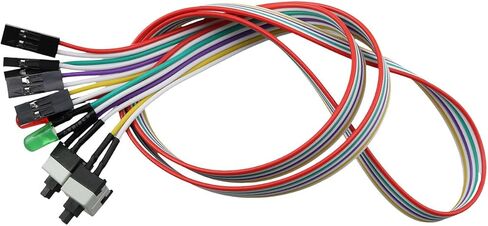 6PCS Desktop Computer Switch Cable 65cm/26inch Dual Light Dual Switch Motherboard Power Button Reset Cable in Saudi Arabia