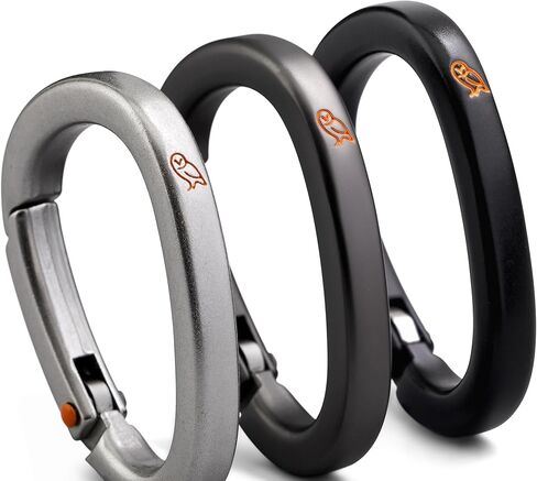 Bellroy Carabiner Trio (مجموعة من 3 مشابك مرفقة، خفيفة الوزن للغاية، ألوان متعددة) - أسود جرافيتي فضي in Saudi Arabia
