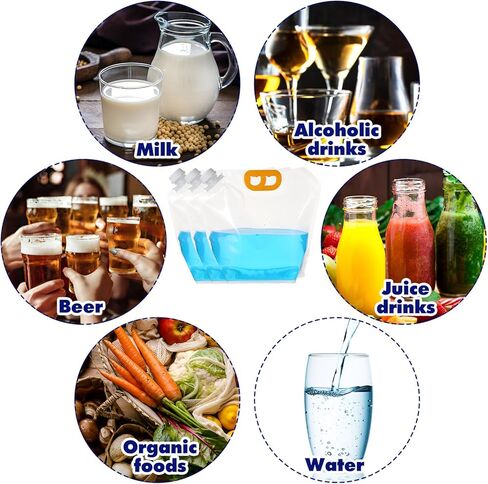 20 Pcs 1.3 Gallon Collapsible Water Emergency Container Bag 26 Gallon Freezable BPA Free Food Grade Clear Plastic Storage Foldable Bottle for Camping Riding in Saudi Arabia