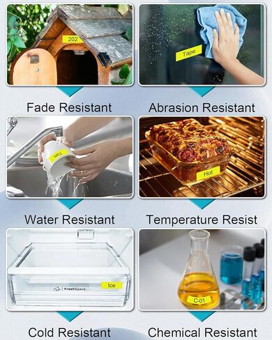 شريط ملصقات 5 قطع متوافق مع شريط الكاسيت XR9FYW XR-9FYW XR-9FYW2S XR9FYW2S 9 مم 0.35 بوصة × 26.2 قدم، بديل لصانع الملصقات KL-120 KL-430 KL-1500 KL-2000، أسود على أصفر فلورسنت in Kuwait