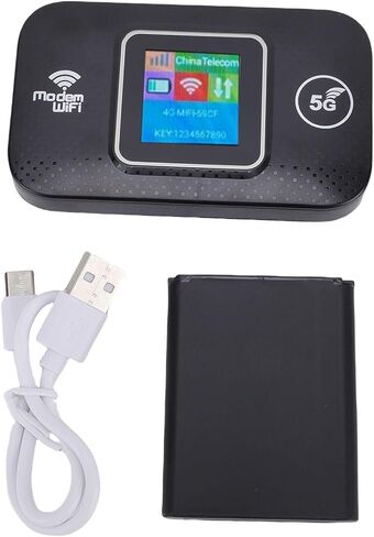 Diyeeni Mobile Hotspot, 4G LTE USB Modem 300Mbps Unlocked 5G High Speed Hotspot with SIM Card Slot Supports 12 Devices, Portable Router for Travel, Business Trip, Work in Saudi Arabia