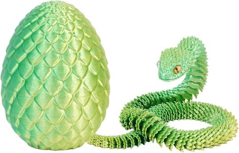 3D Printed Egg with Flexible Snake Toy Inside, 11.8 Inch Snake Model, Science Display Prop, Prank Gift (Purple) in Saudi Arabia