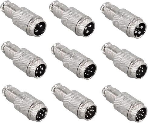 5pcs GX12 GX16 GX20 2 3 4 5 6 7 8 9 10Pin Male Female Butting Wire Cable Circular Aviation Socket Plug Panel Connector(GX16 Docking Male,9P) in Saudi Arabia