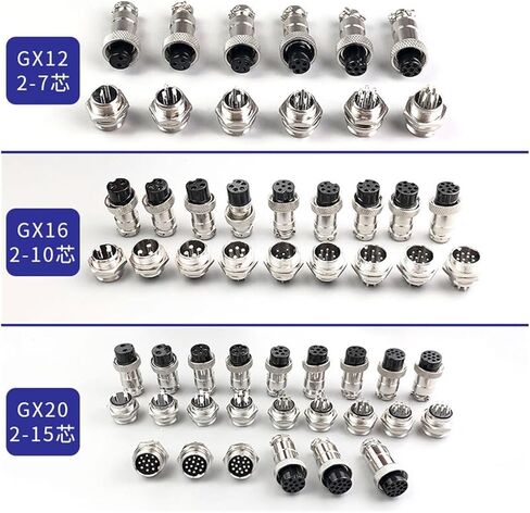 5pcs GX12 GX16 GX20 2 3 4 5 6 7 8 9 10Pin Male Female Butting Wire Cable Circular Aviation Socket Plug Panel Connector(GX16 Docking Male,9P) in Saudi Arabia