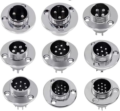 5pcs GX12 GX16 GX20 2 3 4 5 6 7 8 9 10Pin Male Female Butting Wire Cable Circular Aviation Socket Plug Panel Connector(GX20 Flange Male,8P) in Saudi Arabia
