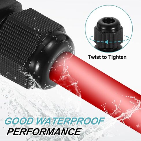 uxcell 2Pcs PG36 Nylon Cable Glands, Waterproof Cord Grip Connector with Washer, Adjustable Wire Grommet Protectors with Gaskets and Locknut for Junction Box, Black in Kuwait
