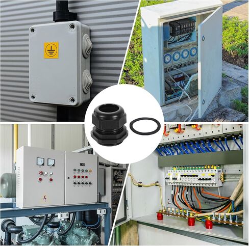 uxcell 2Pcs PG36 Nylon Cable Glands, Waterproof Cord Grip Connector with Washer, Adjustable Wire Grommet Protectors with Gaskets and Locknut for Junction Box, Black in Kuwait