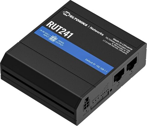 Teltonika RUT241098000 موديل RUT241 جهاز التوجيه الخلوي الصناعي؛ اتصال 4G و3G؛ للاستخدام في أمريكا الشمالية؛ متوافق مع Verizon، وAT&T، وT-Mobile؛ تجاوز فشل شبكة WAN مع التبديل التلقائي in Saudi Arabia