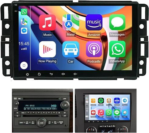 Double Din Android Car Stereo Radio for Chevrolet Express Van 2008-2019,8" Touch Screen Radio with CarPlay&Android Auto,GPS Navigation Head Unit Bluetooth WiFi FM/RDS SWC AUX-in + Backup Camera,4+64G in Saudi Arabia