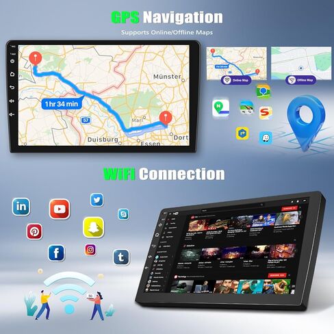 Double Din Android Car Stereo Radio for Chevrolet Express Van 2008-2019,8" Touch Screen Radio with CarPlay&Android Auto,GPS Navigation Head Unit Bluetooth WiFi FM/RDS SWC AUX-in + Backup Camera,4+64G in Saudi Arabia