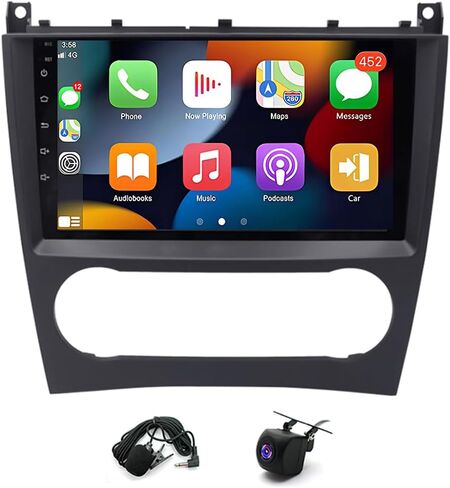 2+64G Car Stereo for Mercedes C-Class W203 C230 C280 C350 CLK W209 2003-2009 Head Unit 9 Inch Double Din Radio for CLK350 C280 C350 CLK350 Bluetooth Android Auto GPS WiFi Mic Backup Camera in Saudi Arabia
