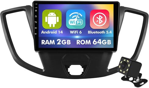 9 Inch IPS Touchscreen Android 14 Car Stereo for Ford Transit 2013-2019 with Wireless CarPlay & Android Auto 2+64GB Car Radio, Support GPS, WiFi 6, Bluetooth,5.4, FM, Backup Camera, SWC, Dual USB in Saudi Arabia
