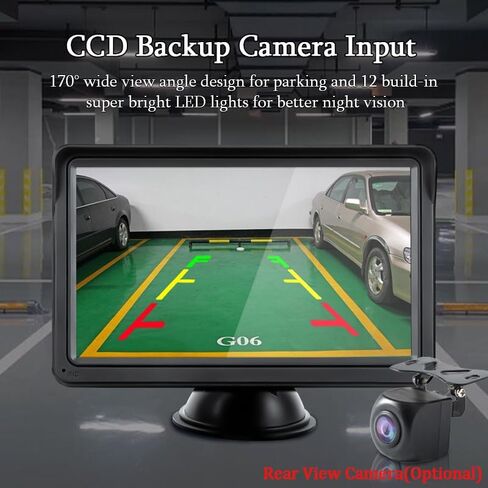 شاشة 7 بوصة HD IPS تعمل باللمس، CarPlay & Android Auto، التحكم الصوتي مع رؤية ليلية عالية الدقة وكاميرا احتياطية مقاومة للماء، التوصيل والتشغيل العالمي لجميع المركبات in Kuwait